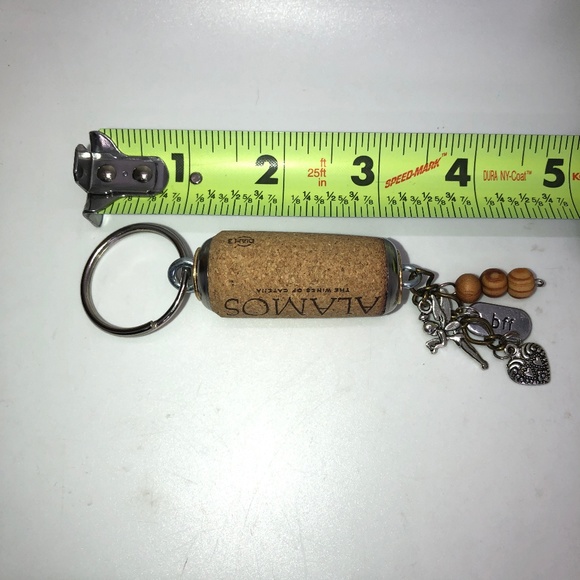 Hand Crafted Up-Cycled Wine Cork BFF Charm & Beaded KEYCHAIN/Purse Jewelry - Picture 11 of 12